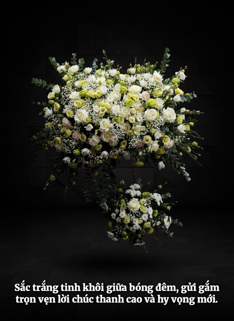 Kệ Hoa Chia Buồn Trắng Tinh Khôi